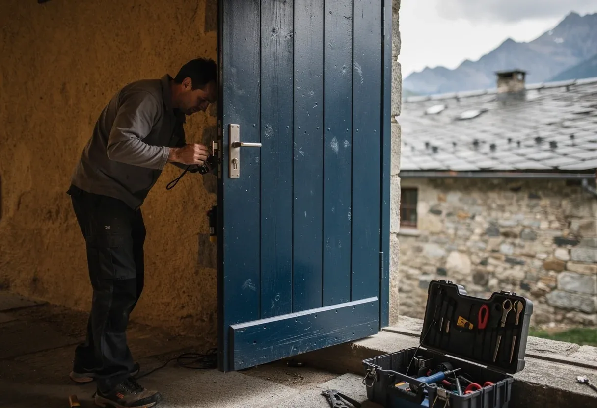 Changement de serrure sur une porte à Prades