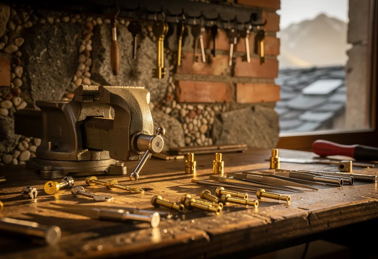 L'établi de l'atelier du serrurier de Prades